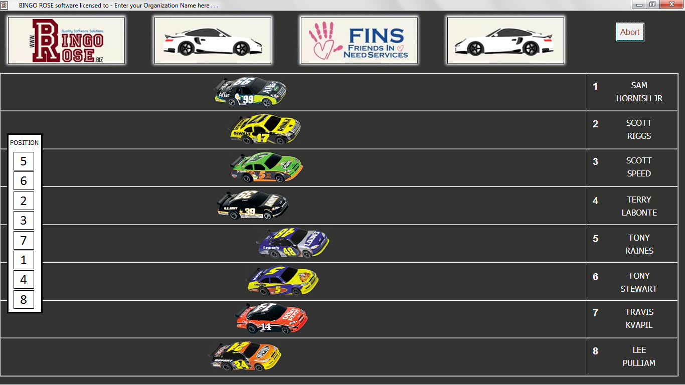 Car Race during the race